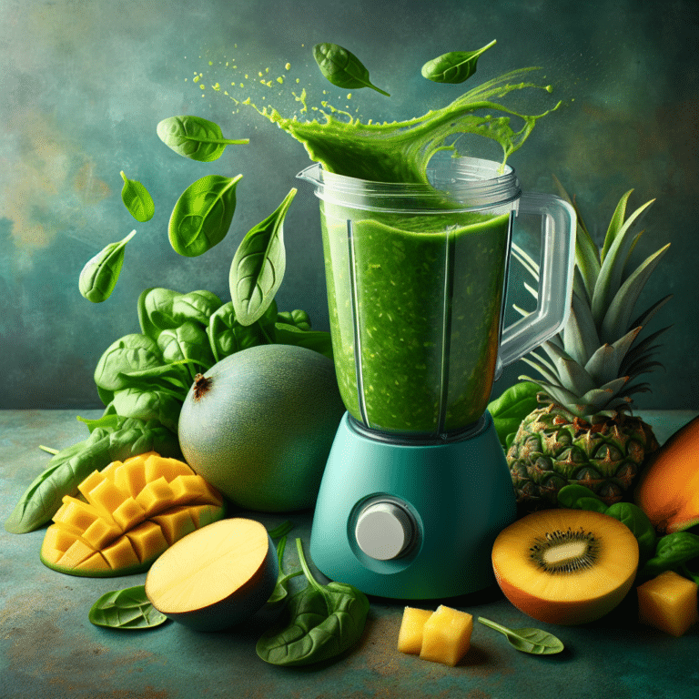 Tropical Flavored Spinach Green Smoothie