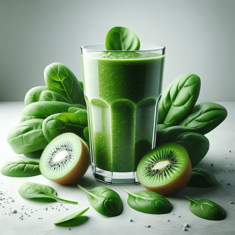 Healthy Spinach and Kiwi Green Smoothie