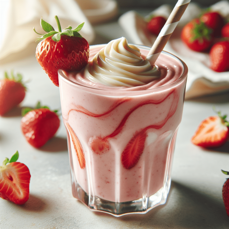 Blending Easy and Creamy Strawberry Smoothie Recipe
