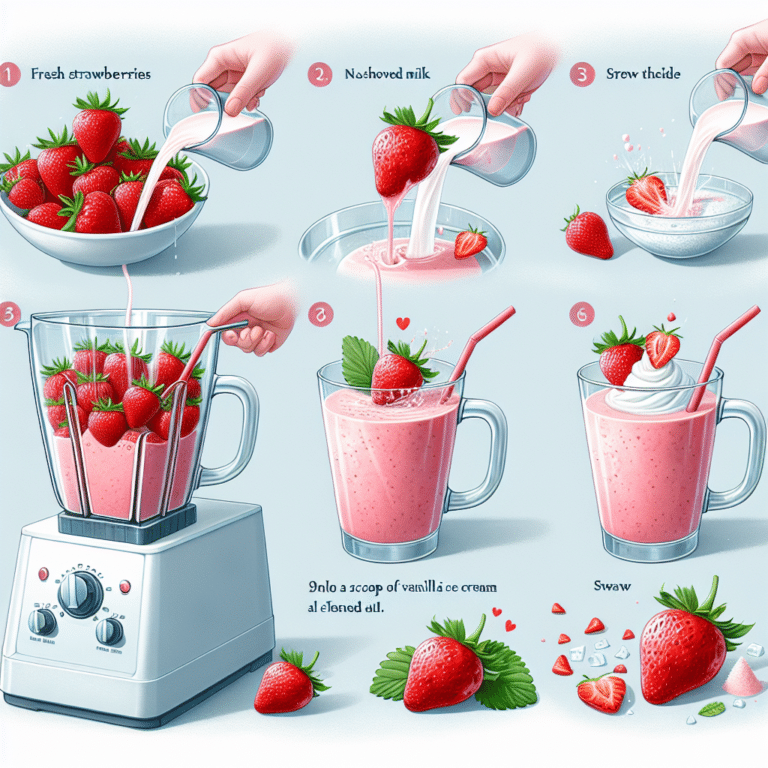 Homemade Strawberry Smoothie in Simple Steps