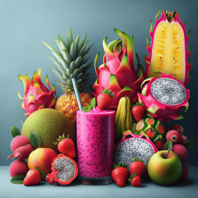 Exotic Mixed Tropical Fruits and Strawberry Smoothie Recipe