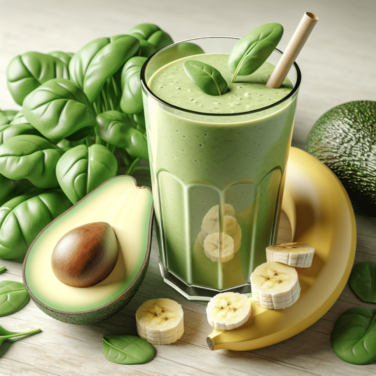 Avocado and Spinach boosted Banana Protein Smoothie Recipe
