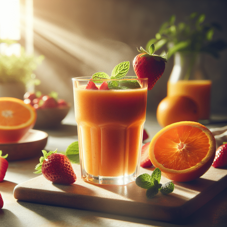 Easy Morning Orange and Strawberry Smoothie Recipe
