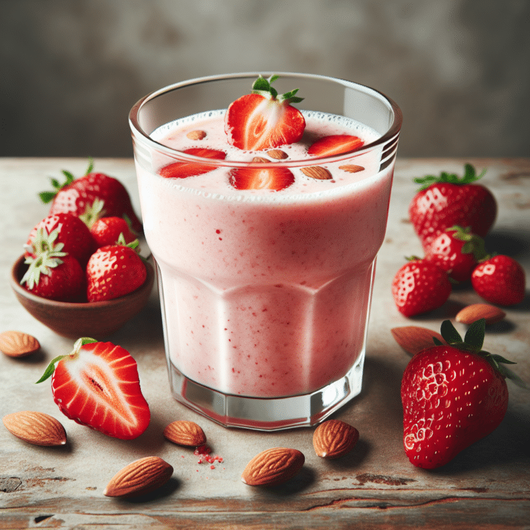 Almond Milk-Based Fruit Strawberry Smoothie Recipe